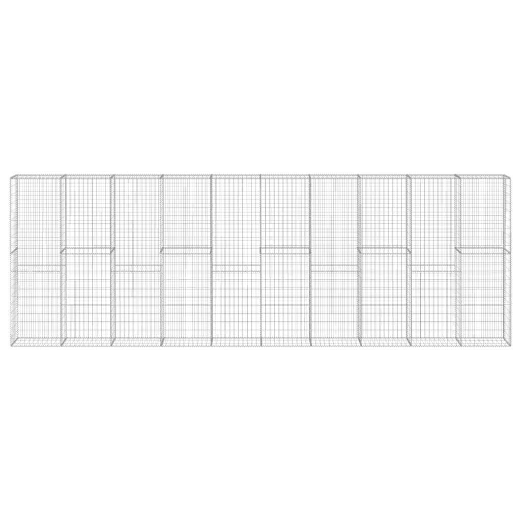 vidaXL Schanskorfmuur met deksels 600x30x200 cm gegalvaniseerd staal