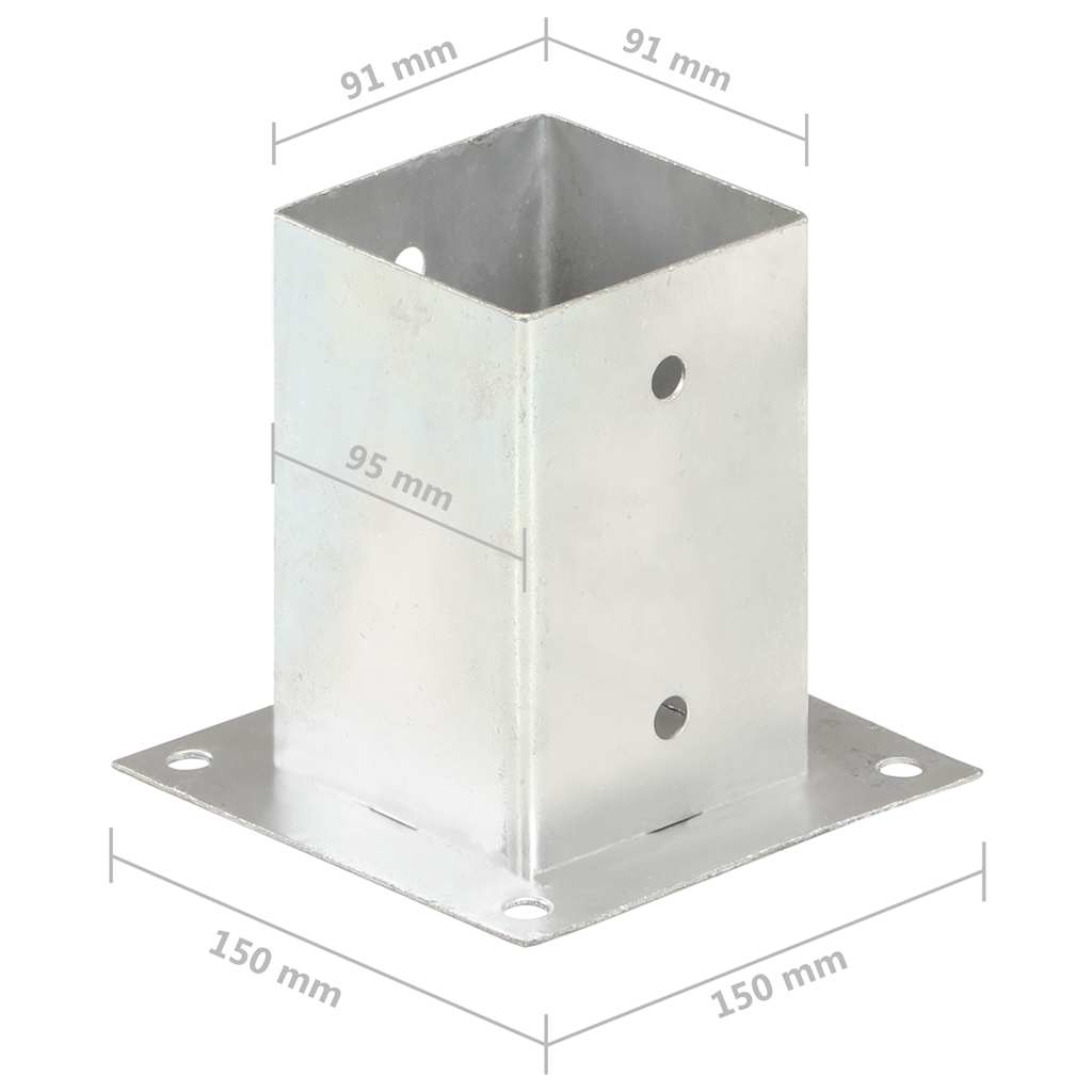 vidaXL Paalankers 4 st 101 mm gegalvaniseerd metaal