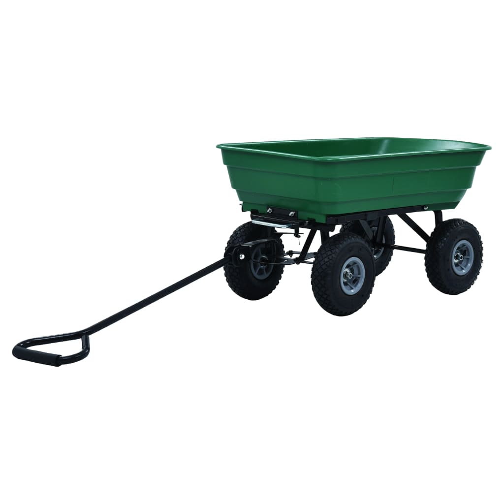 vidaXL Tuinkiepwagen 300 kg 75L groen