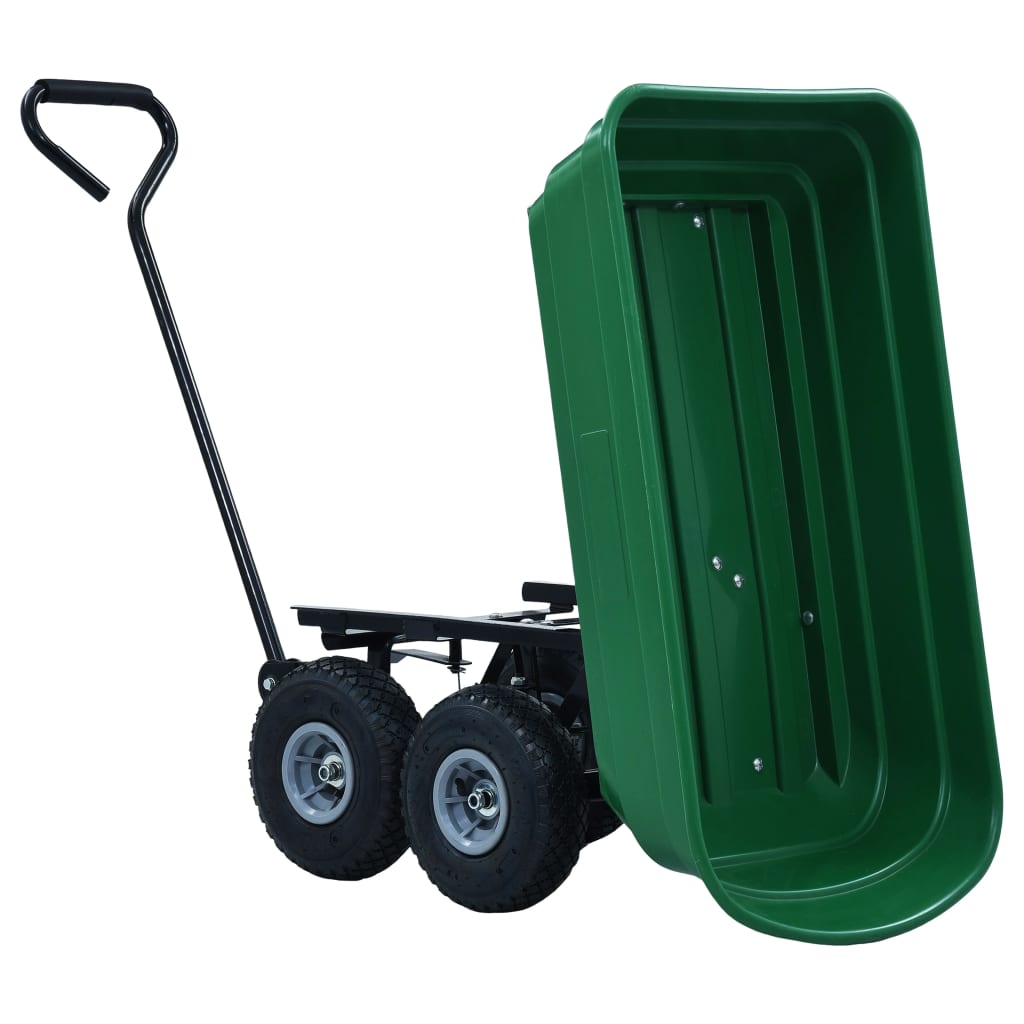 vidaXL Tuinkiepwagen 300 kg 75L groen
