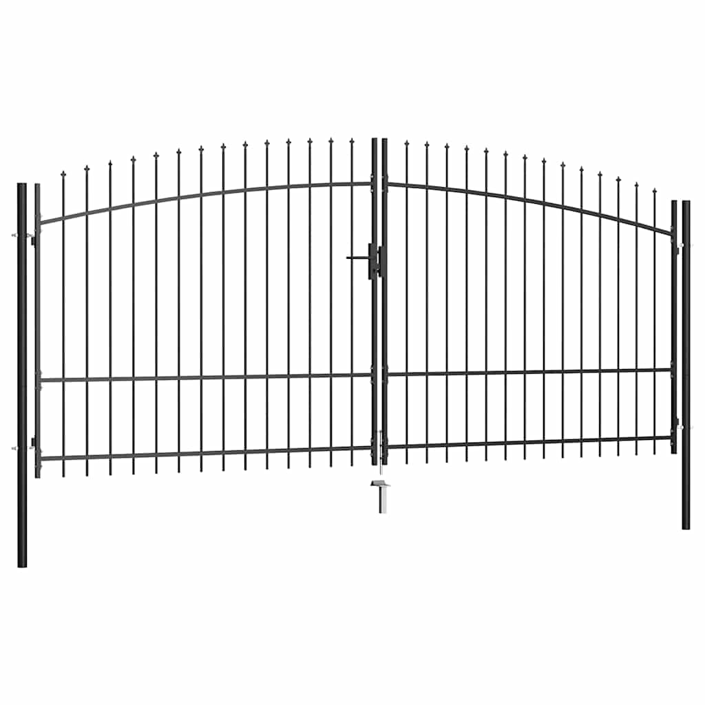 vidaXL Hekpoort dubbele deur met speren bovenkant 400x200 cm