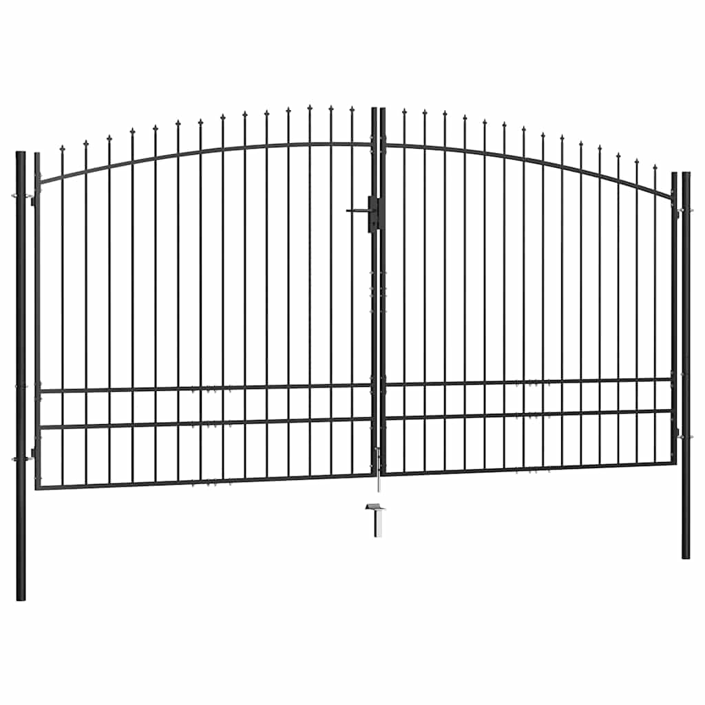 vidaXL Hekpoort dubbele deur met speren bovenkant 400x200 cm