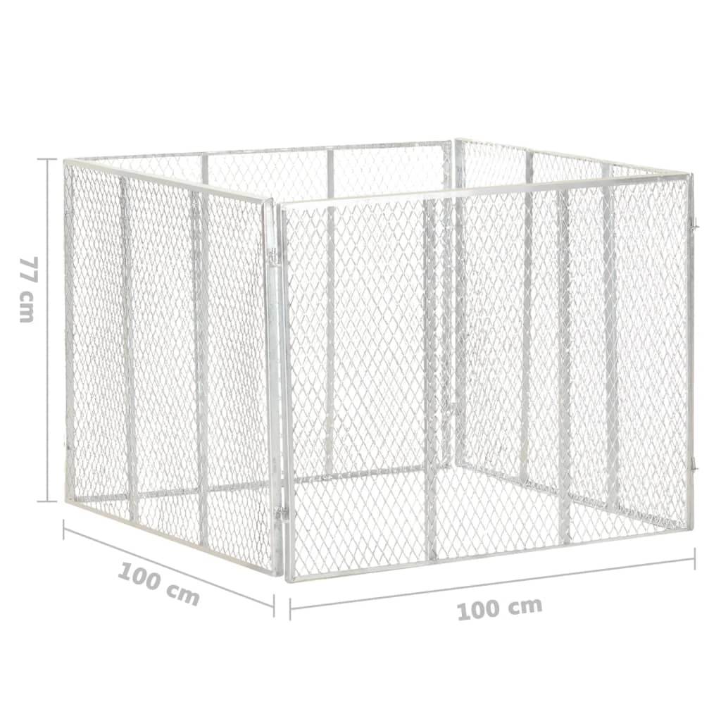 vidaXL Compostbak 100x100x77 cm gegalvaniseerd staal - Aashly