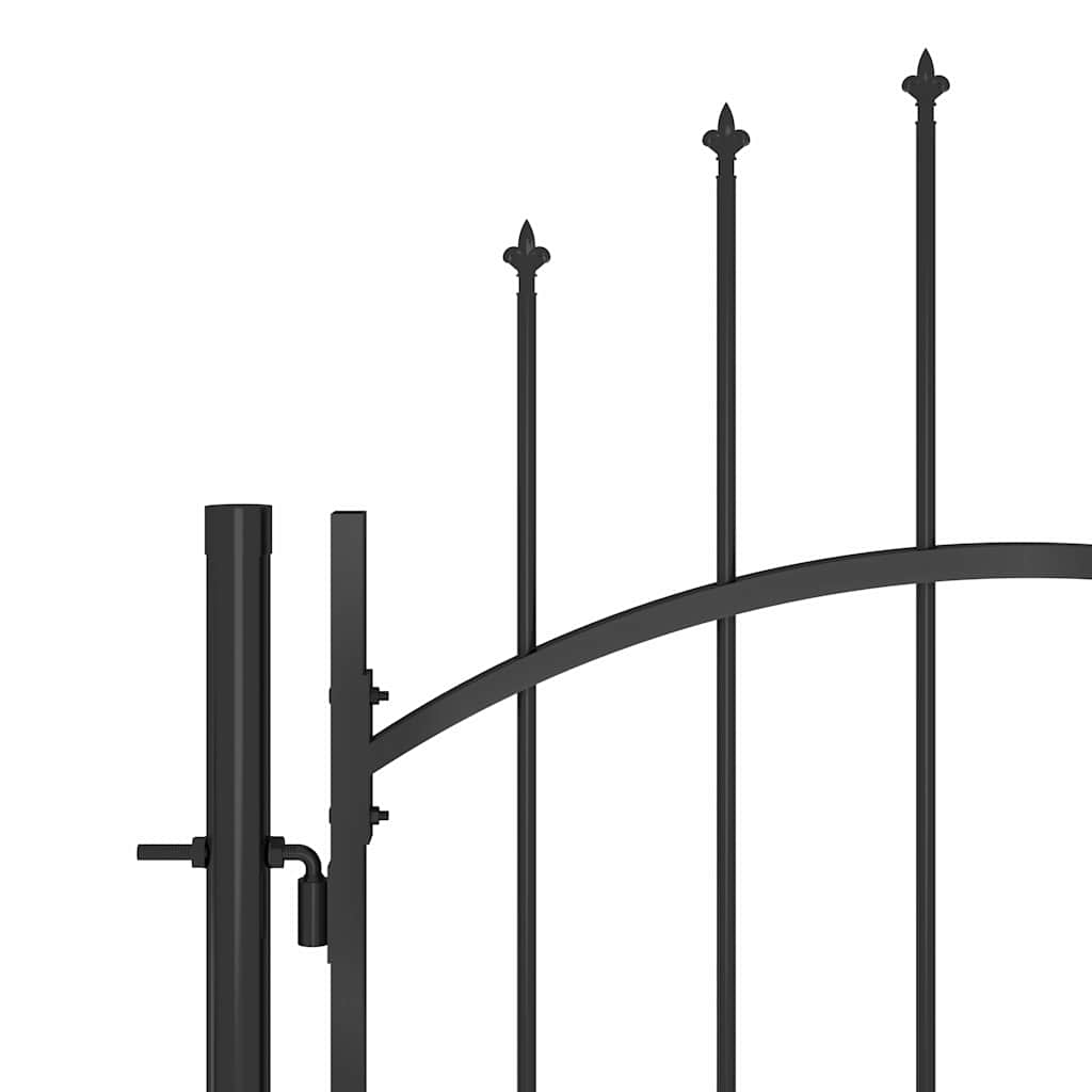 vidaXL Poort met speren bovenkant 5x1,5 m zwart