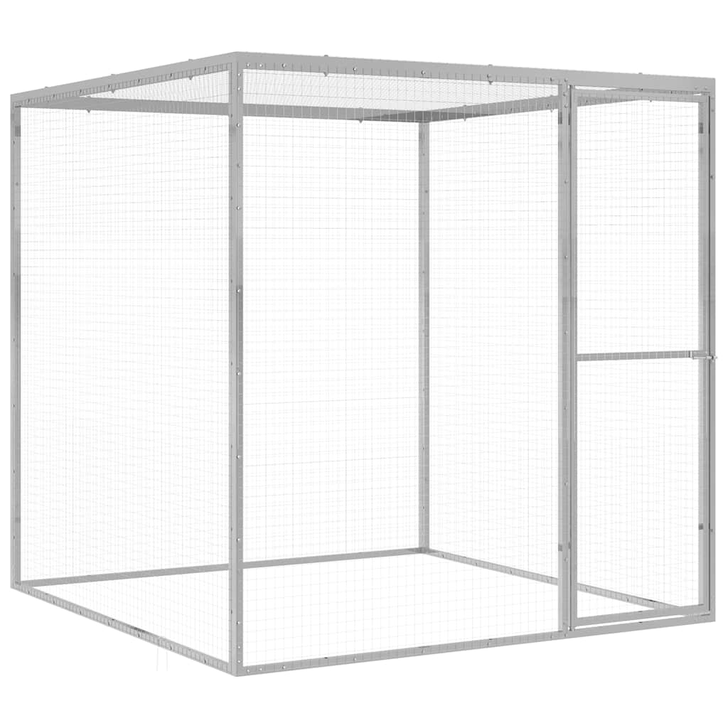 vidaXL Kattenkooi 3x1,5x1,5 m gegalvaniseerd staal - Aashly