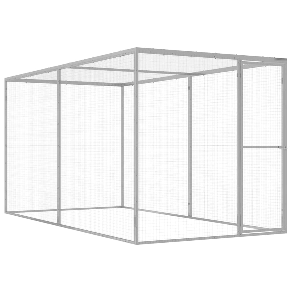 vidaXL Kattenkooi 3x1,5x1,5 m gegalvaniseerd staal - Aashly