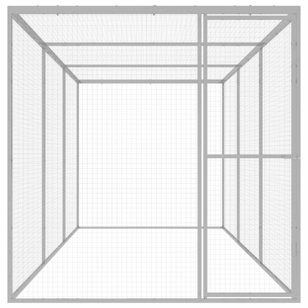 vidaXL Kattenkooi 3x1,5x1,5 m gegalvaniseerd staal - Aashly