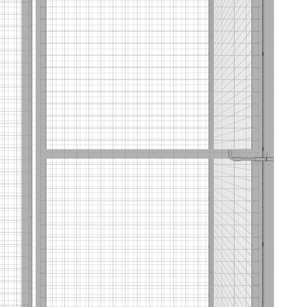 vidaXL Kattenkooi 3x1,5x1,5 m gegalvaniseerd staal - Aashly
