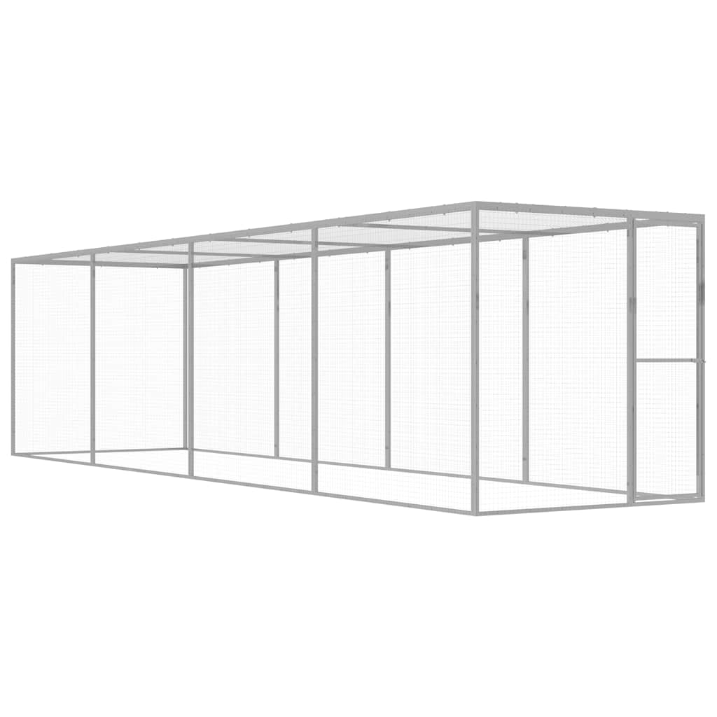 vidaXL Kattenkooi 3x1,5x1,5 m gegalvaniseerd staal - Aashly