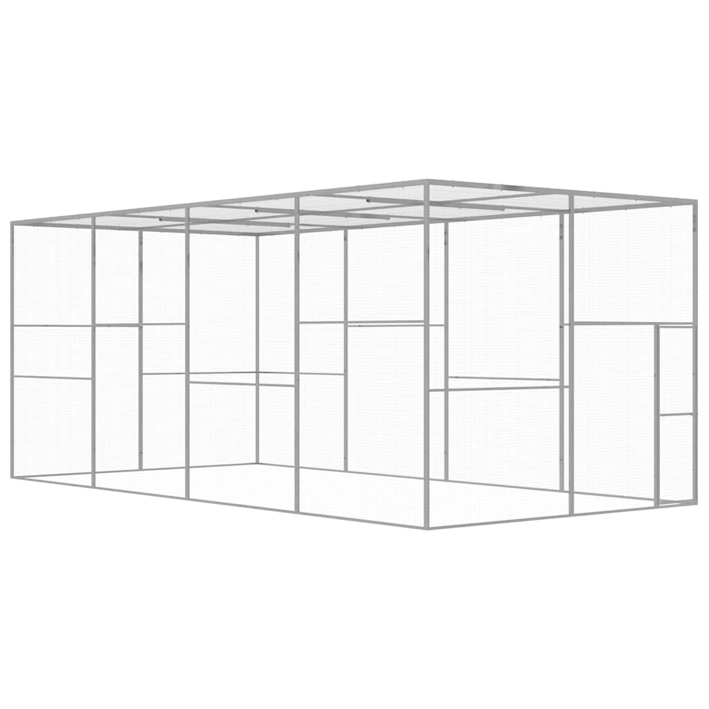 vidaXL Kattenkooi 3x1,5x1,5 m gegalvaniseerd staal - Aashly