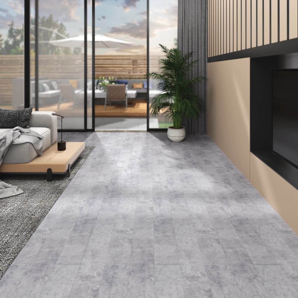 vidaXL Floor Planks Non-Self-Adhesive 5.26 m² 2 mm PVC Dark Grey