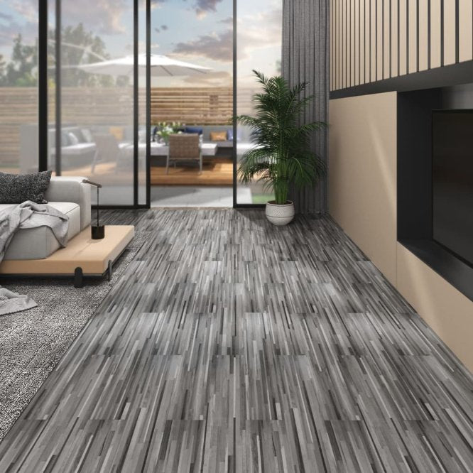vidaXL Self-adhesive Floor Planks 4.46 m² 3 mm PVC Striped Wood Color