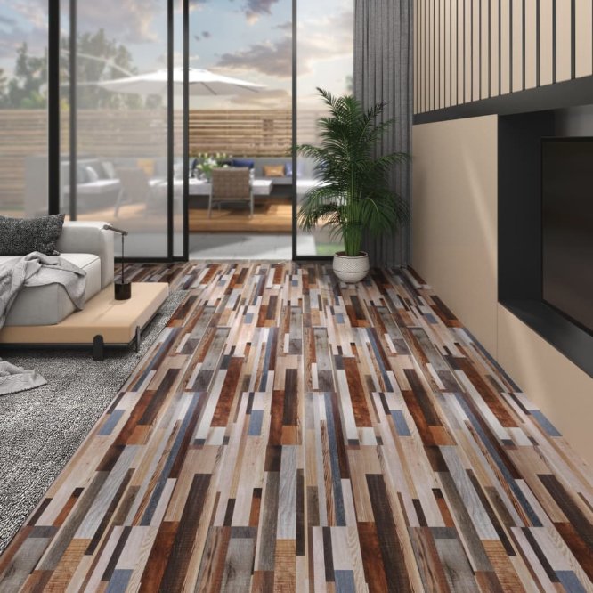 vidaXL Self-adhesive Floor Planks 4.46 m² 3 mm PVC Striped Wood Color