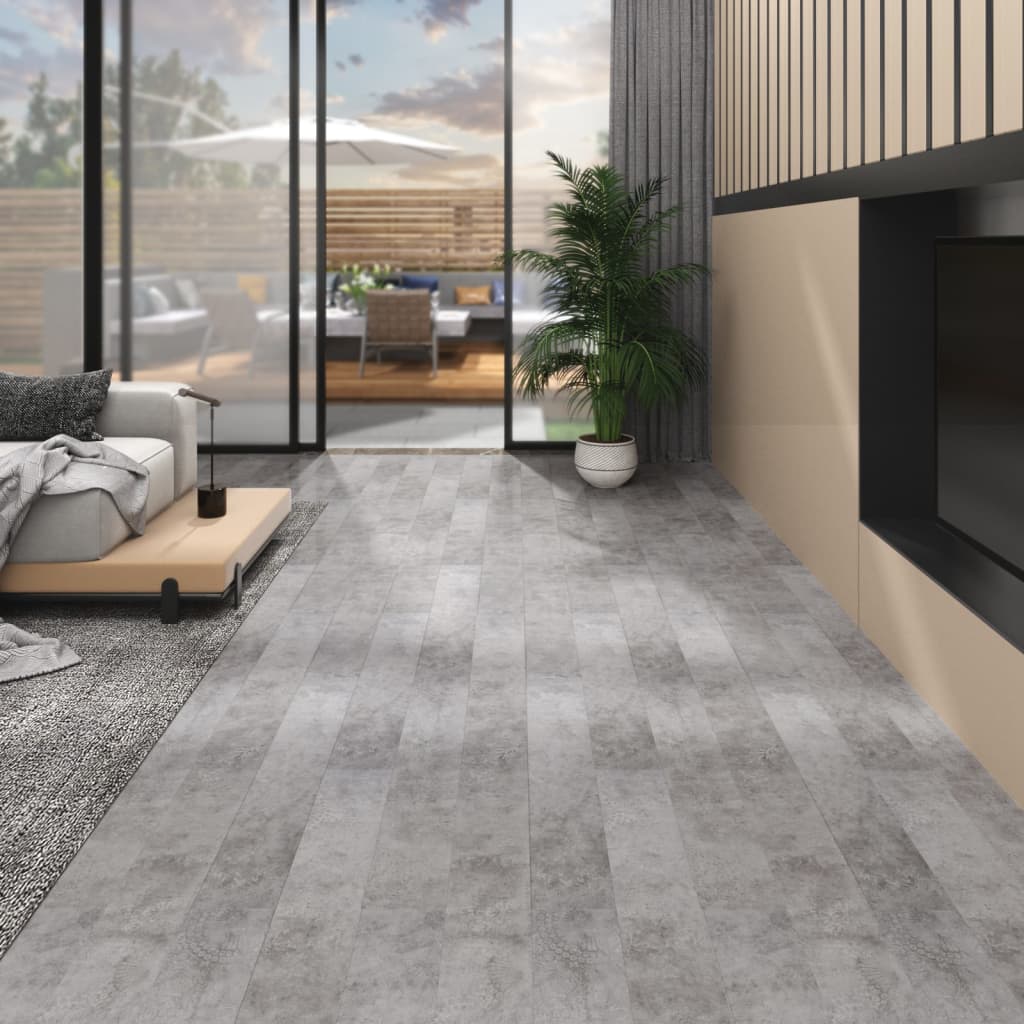 vidaXL Floor Planks Non-Self-Adhesive 5.26 m² 2 mm PVC Dark Grey