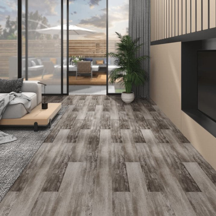 vidaXL Floor Planks Non-Self-Adhesive 5.26 m² 2 mm PVC Dark Grey