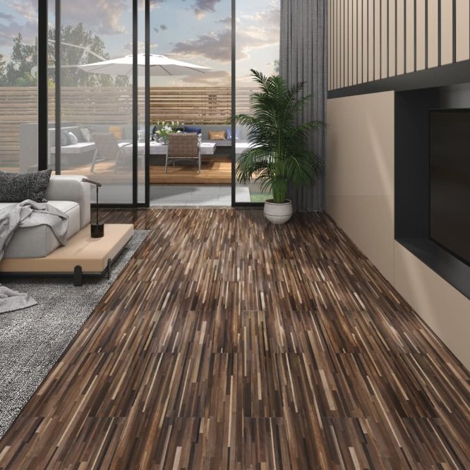 vidaXL Floor Planks Non-Self-Adhesive 5.26 m² 2 mm PVC Dark Grey