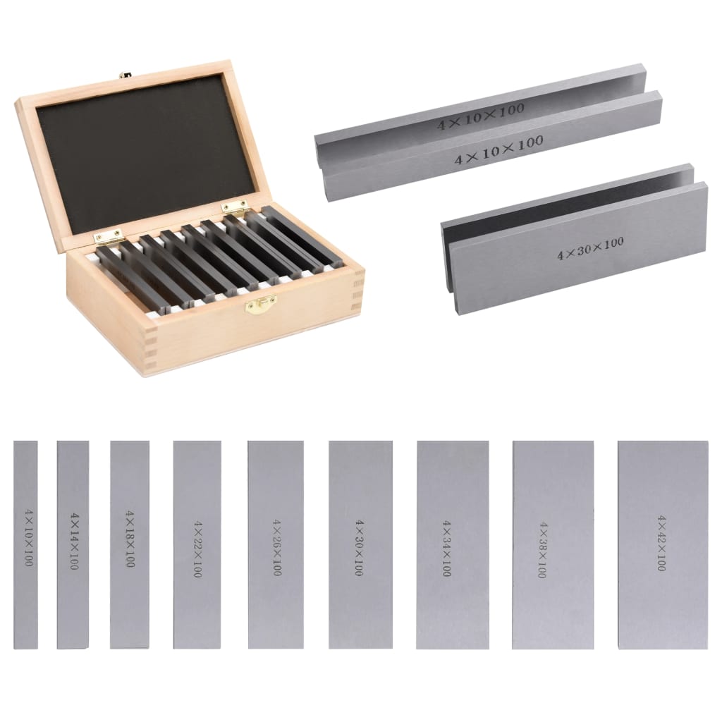 vidaXL Parallel Plates 18 pcs 100 mm 10-42 mm