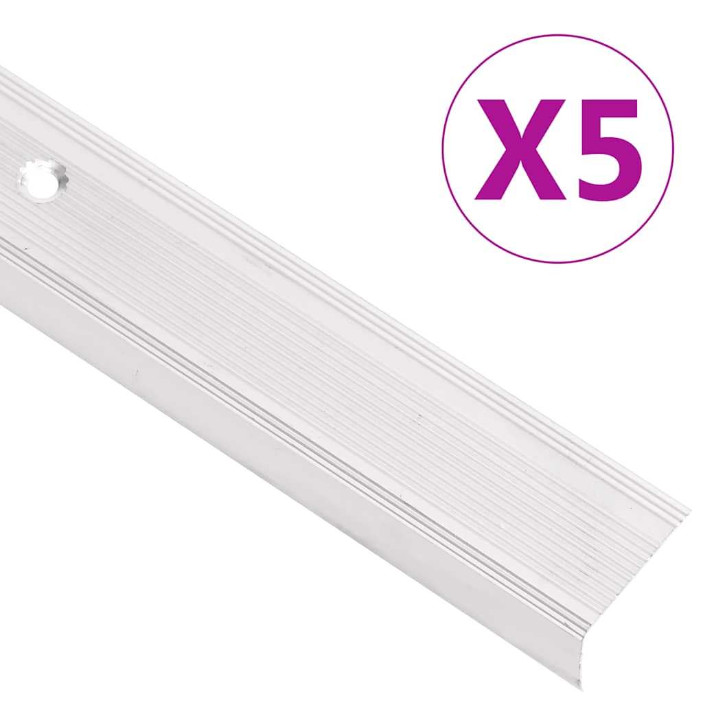 vidaXL Trapneuzen L-vormig 15 st 90 cm aluminium bruin
