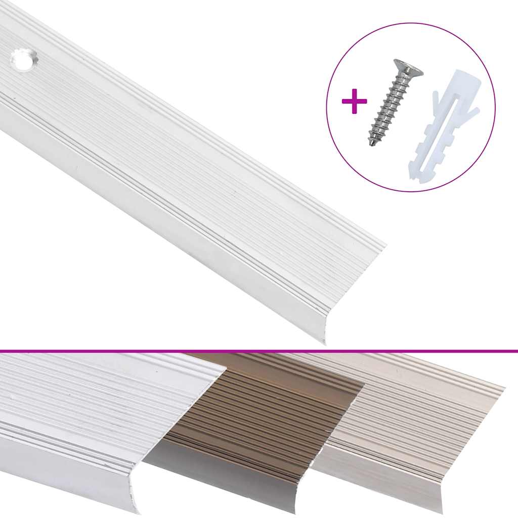 vidaXL Trapneuzen L-vormig 15 st 90 cm aluminium bruin