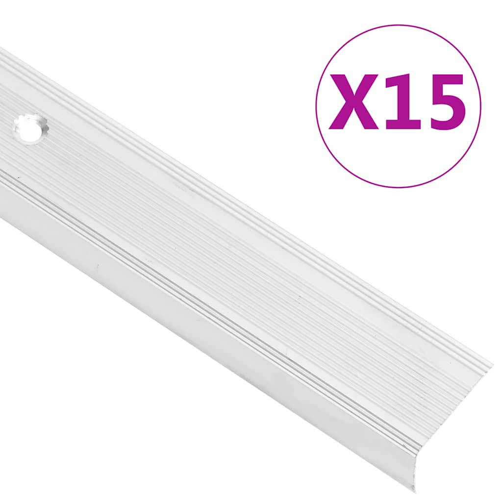 vidaXL Trapneuzen L-vormig 15 st 90 cm aluminium bruin