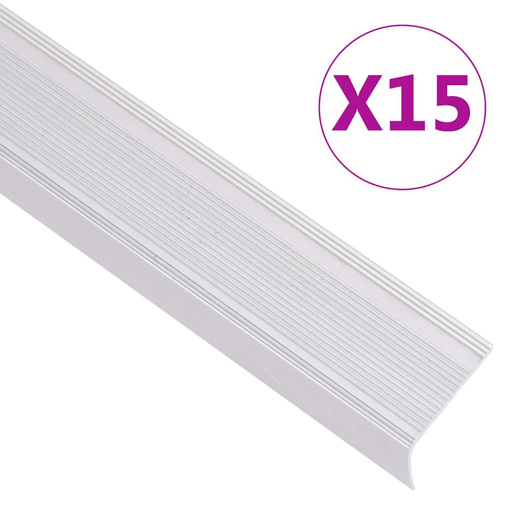 vidaXL Trapneuzen L-vormig 15 st 100 cm aluminium zilverkleurig