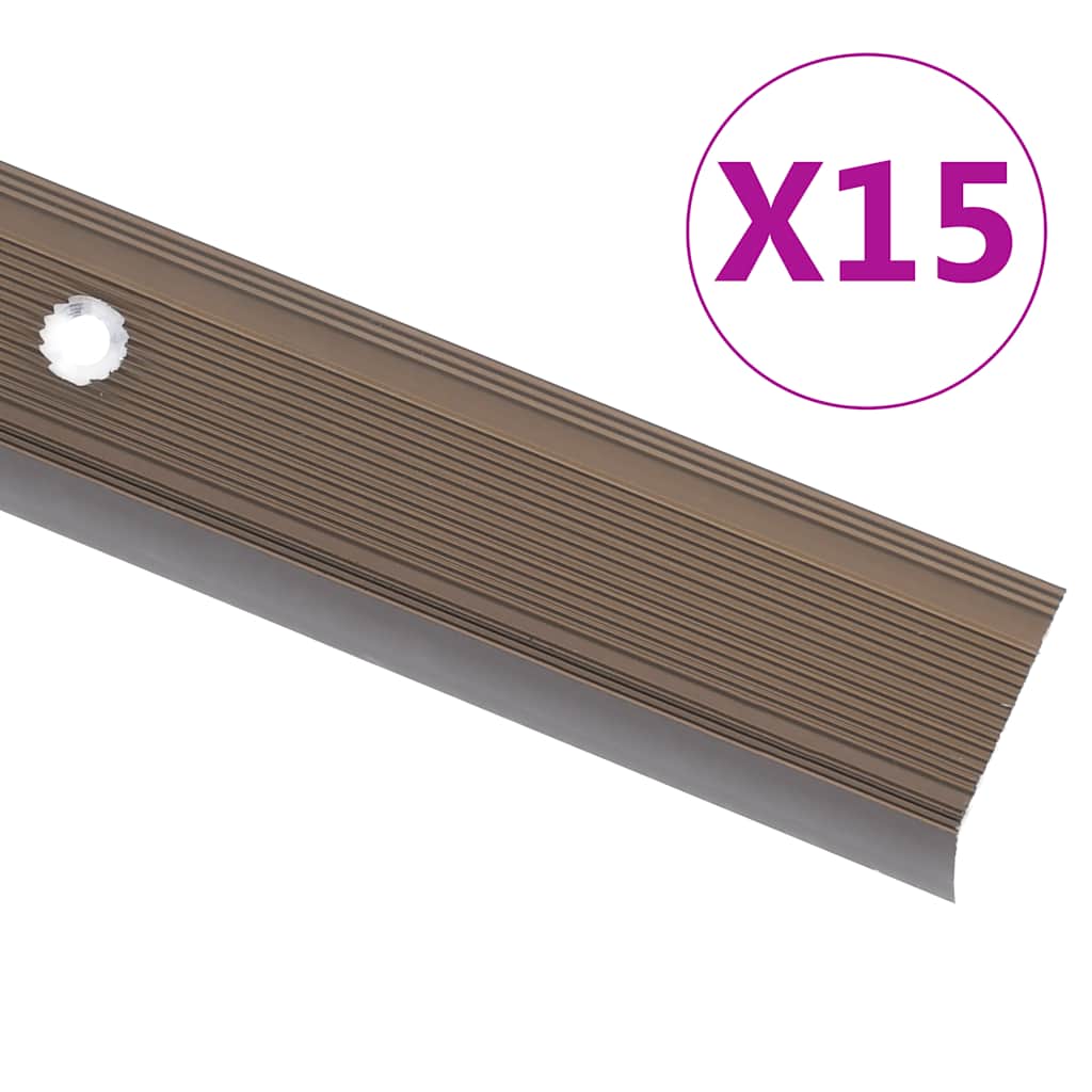vidaXL Trapneuzen L-vormig 15 st 90 cm aluminium bruin