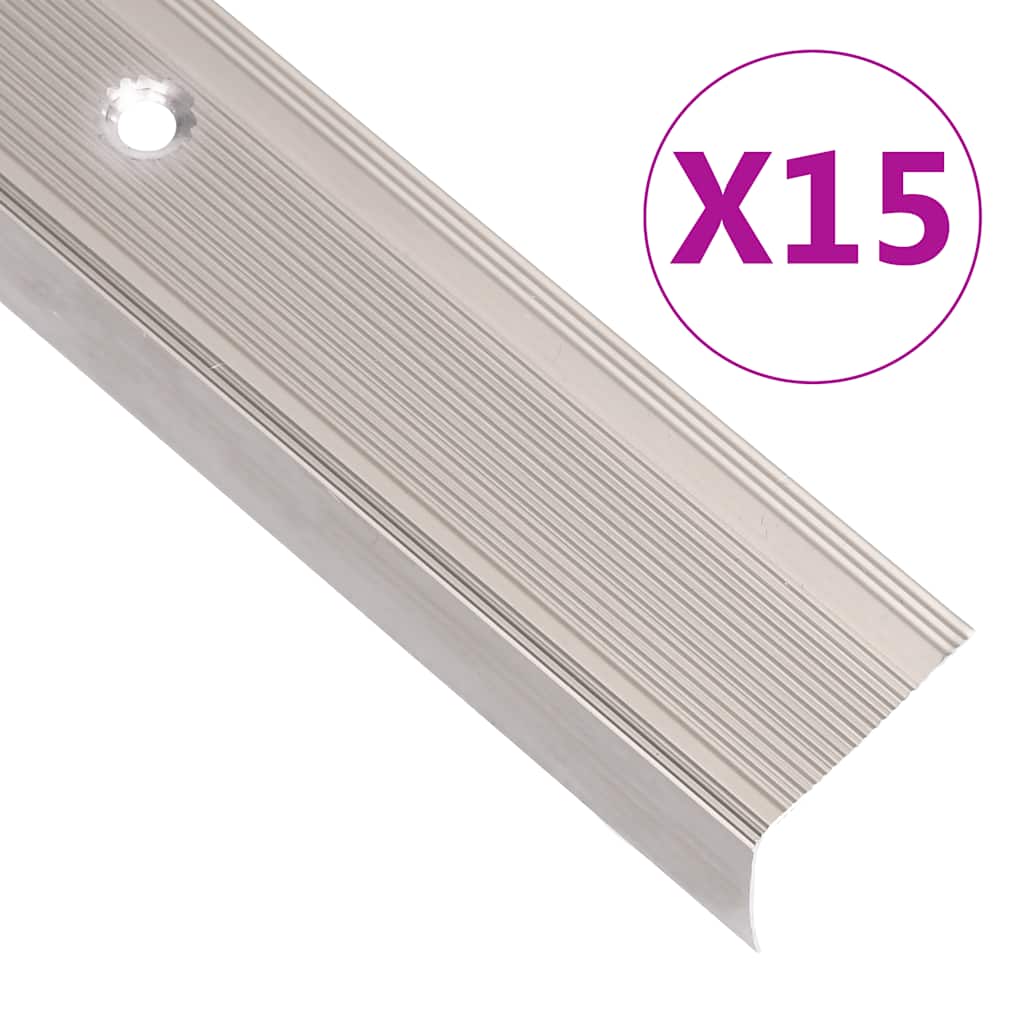 vidaXL Trapneuzen L-vormig 15 st 100 cm aluminium zilverkleurig