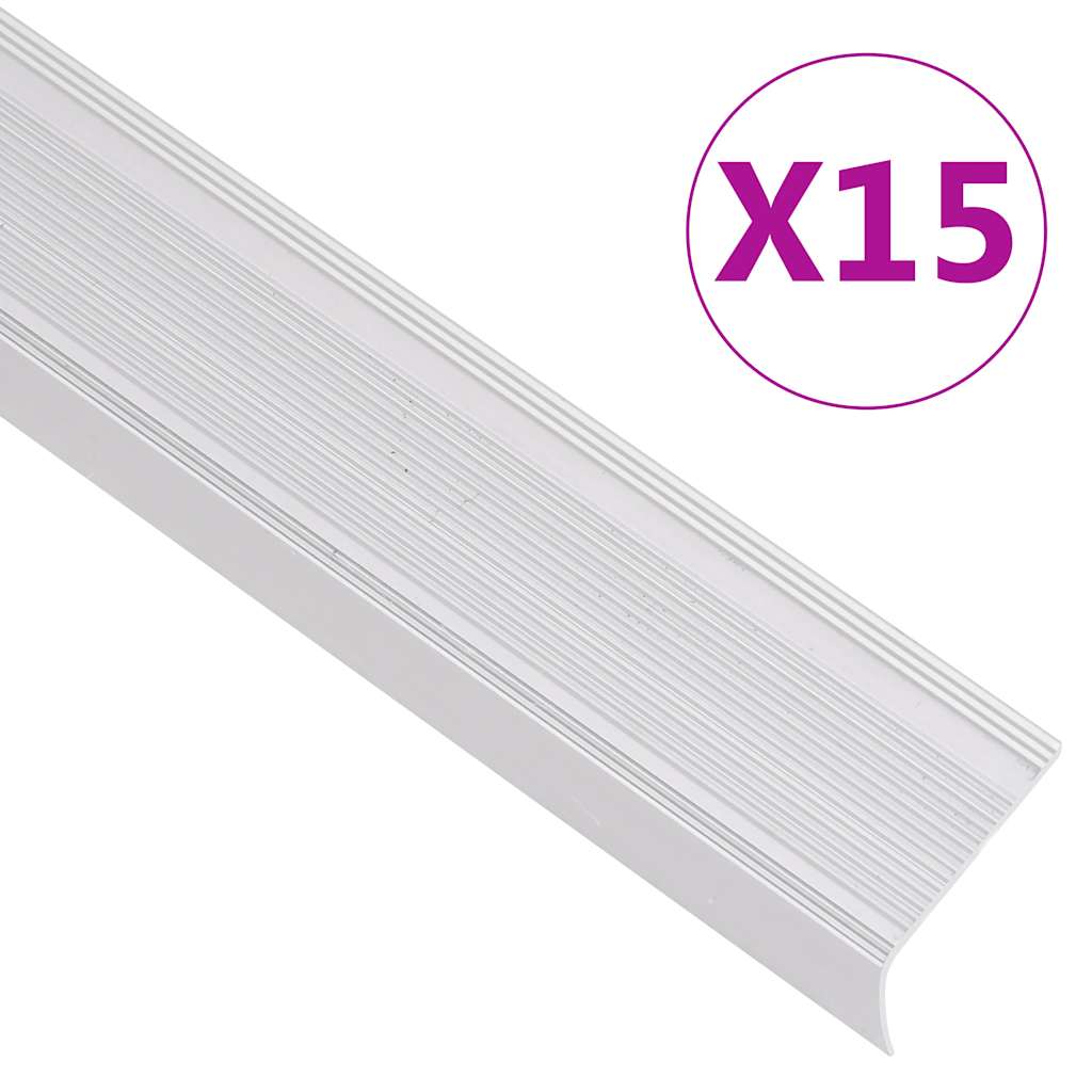 vidaXL Trapneuzen L-vormig 15 st 90 cm aluminium bruin