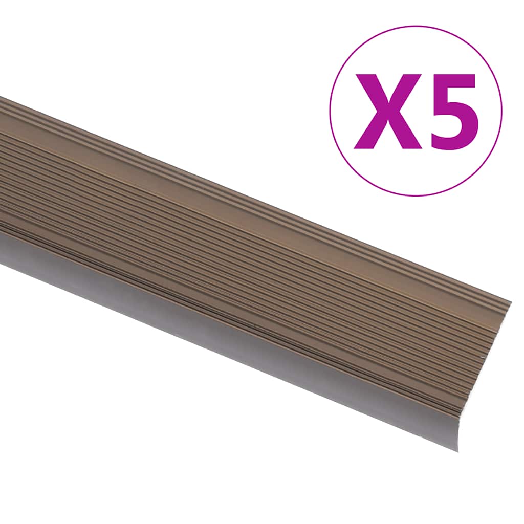 vidaXL Trapneuzen L-vormig 15 st 90 cm aluminium bruin