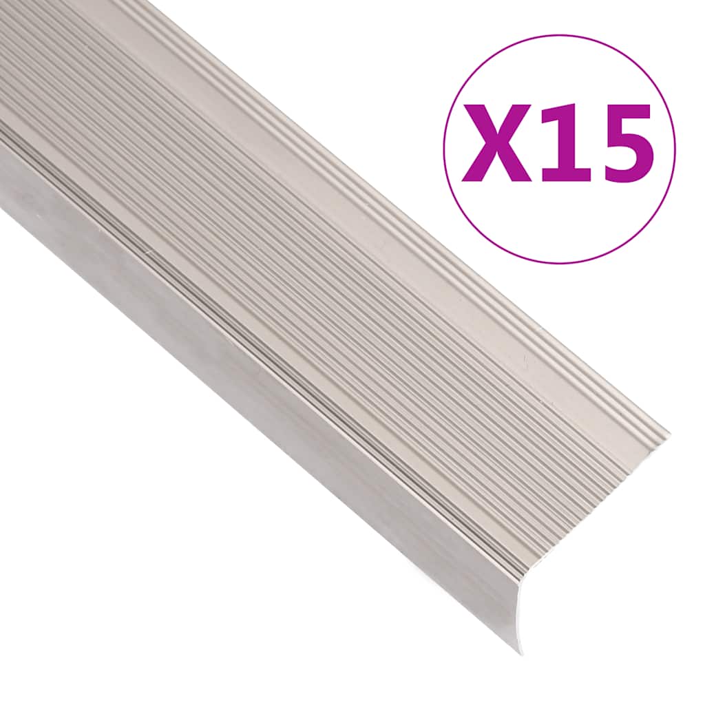 vidaXL Trapneuzen L-vormig 15 st 90 cm aluminium bruin