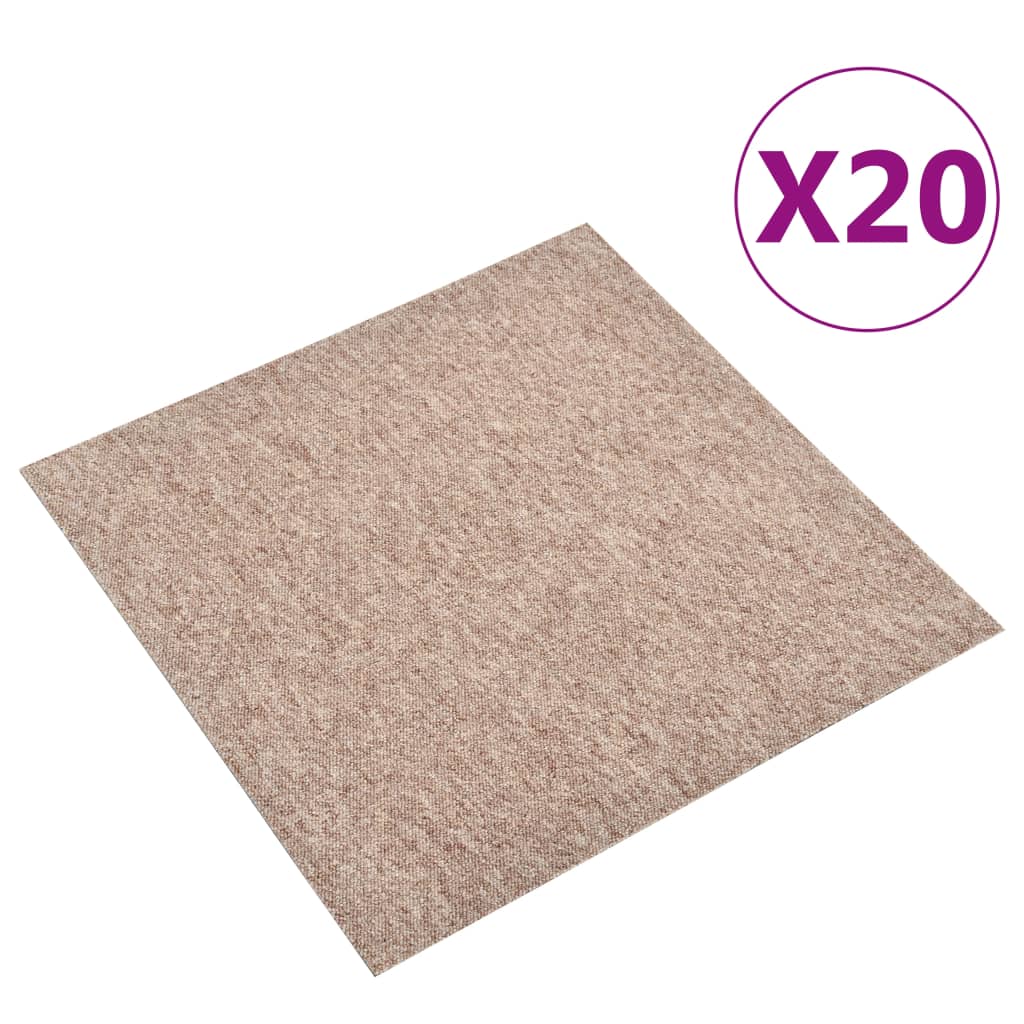 vidaXL Tapijttegels 20 st 5 m² 50x50 cm beige