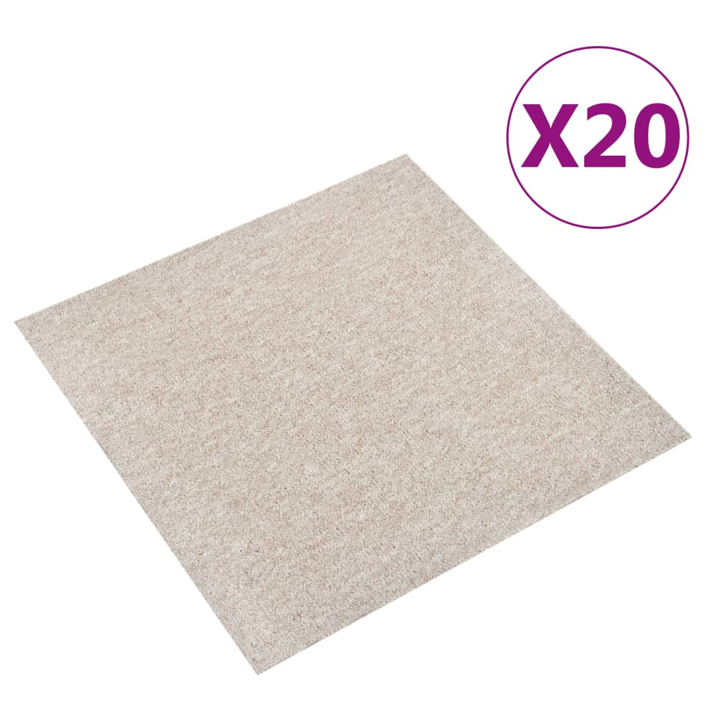 vidaXL Carpet Tiles 20 pcs 5 m² 50x50 cm beige