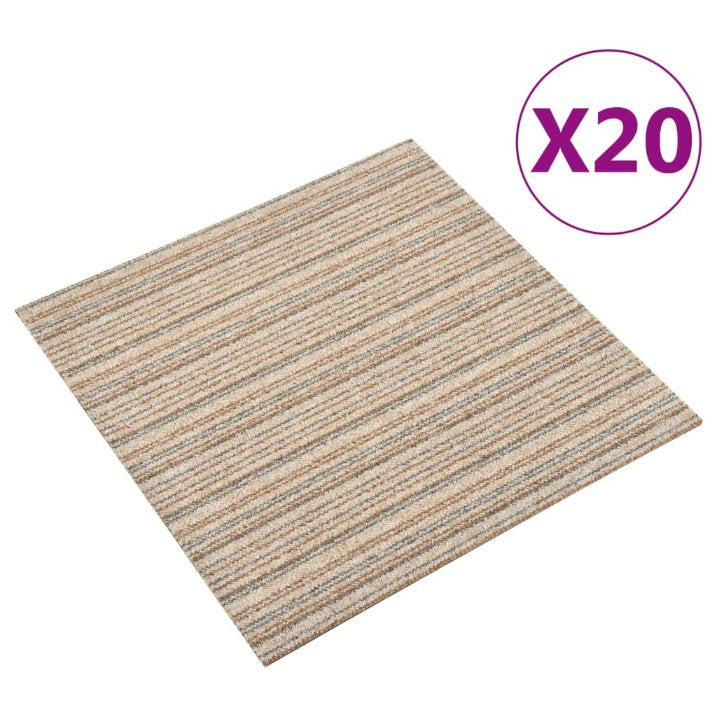 vidaXL Tapijttegels 20 st 5 m² 50x50 cm beige