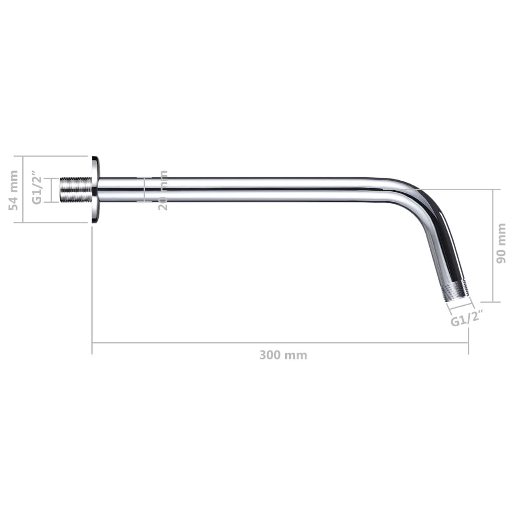 vidaXL Douchearm rond 30 cm roestvrij staal 201 zilverkleurig