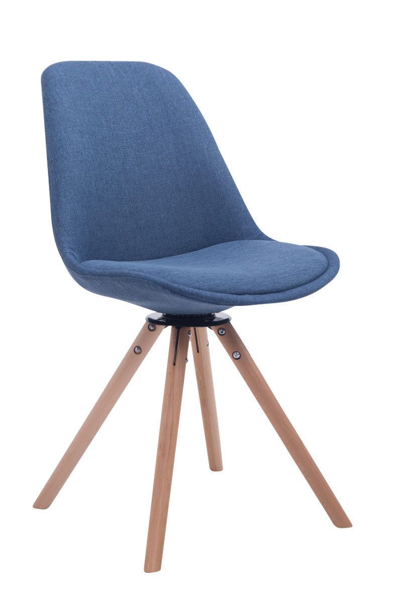 Bezoekerstoel Troyes Draaibaar Stof Rond blauw,natura blau