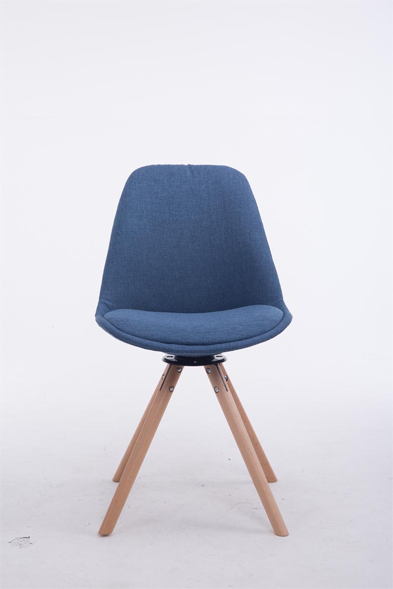 Bezoekerstoel Troyes Draaibaar Stof Rond blauw,natura blau