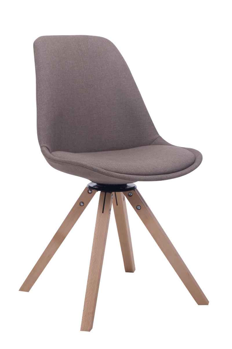 Eetkamerstoel Troyes vierkant frame Stof taupe,natura taupe