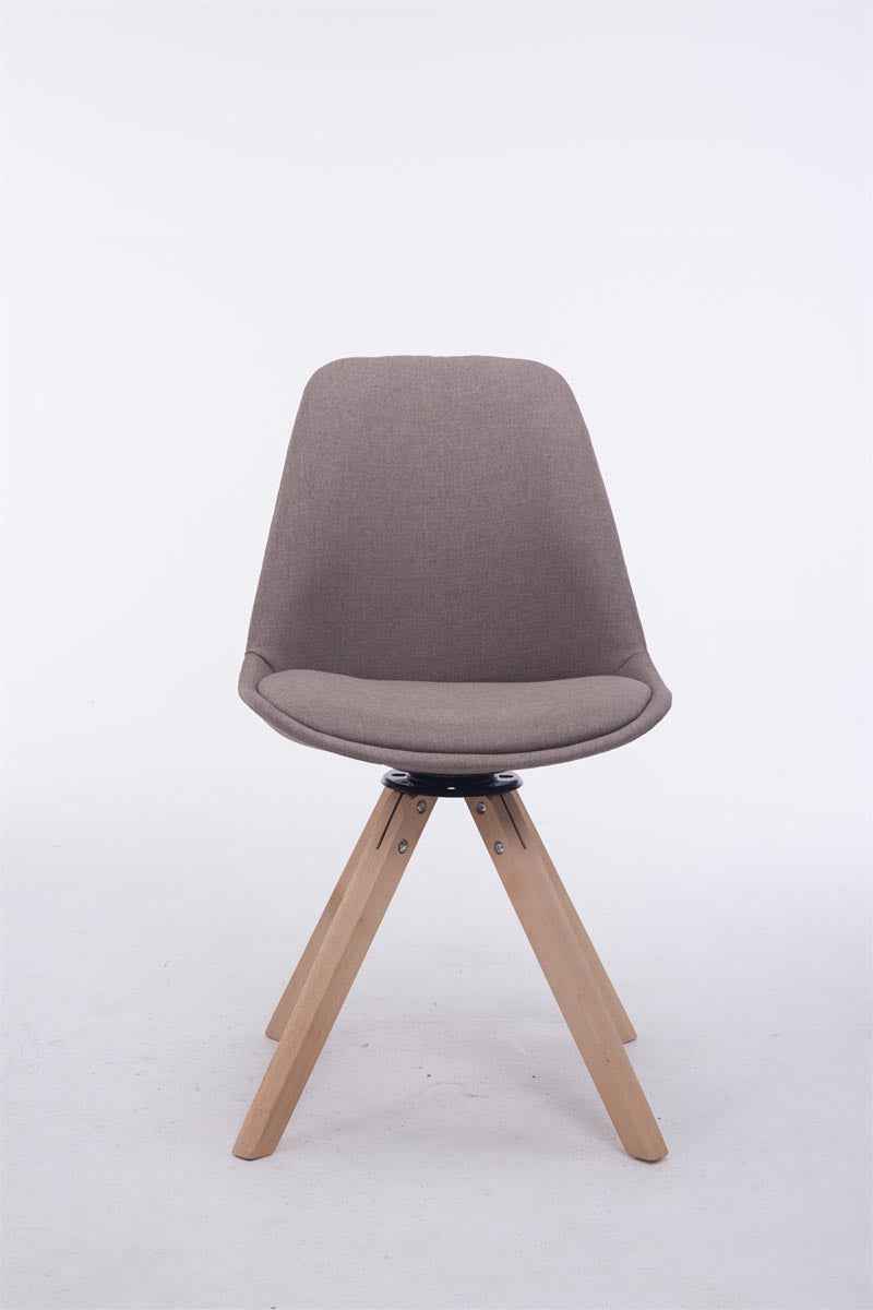 Eetkamerstoel Troyes vierkant frame Stof taupe,natura taupe