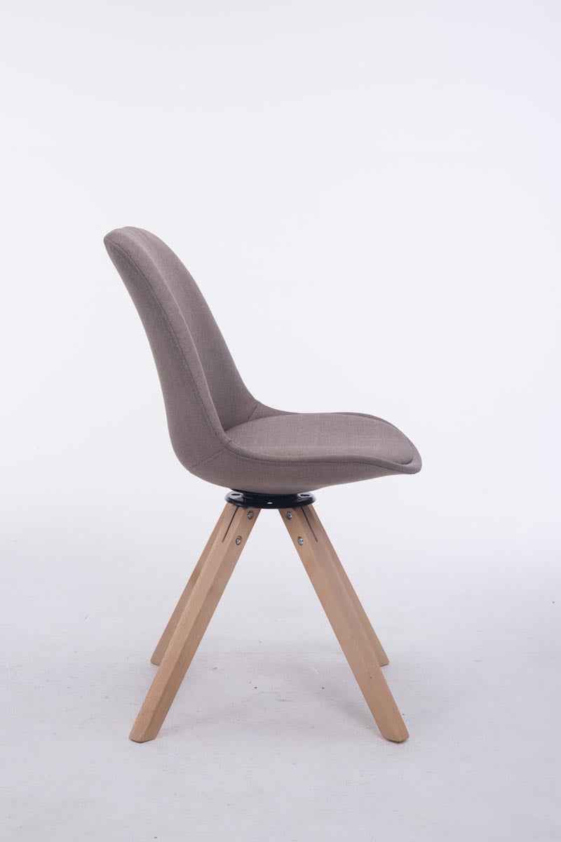 Eetkamerstoel Troyes vierkant frame Stof taupe,natura taupe