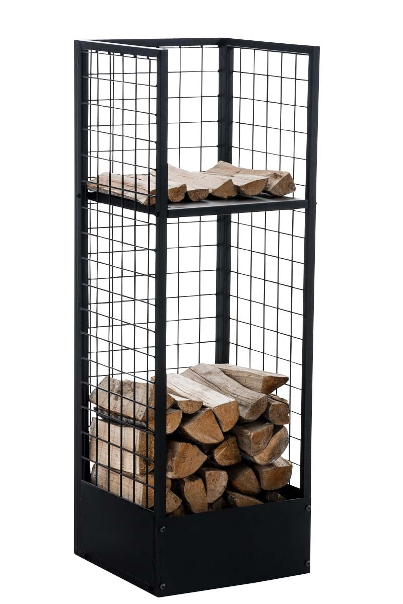 ​​Brandhoutrek Forrest,120 x 40 x 40 cm metaal zwart schwarz