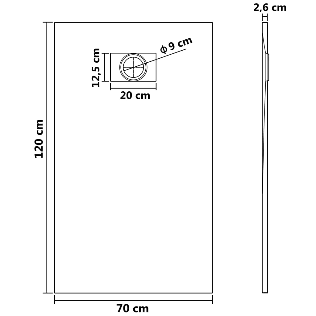 vidaXL Douchebak 80x80 cm SMC wit - Aashly