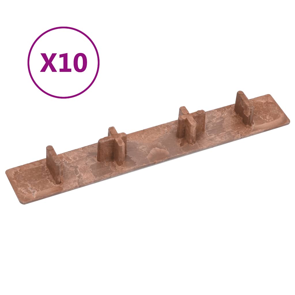 vidaXL Terrasafdekkappen 10 st kunststof bruin
