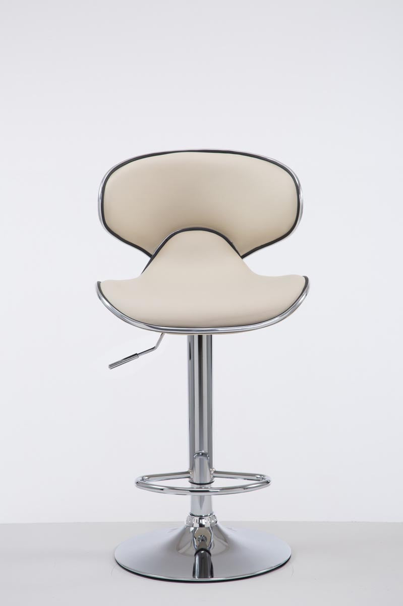 Barkruk Las Vegas Kunstleer creme,chroom creme