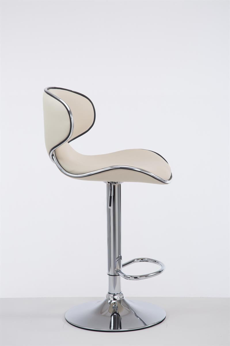 Barkruk Las Vegas Kunstleer creme,chroom creme