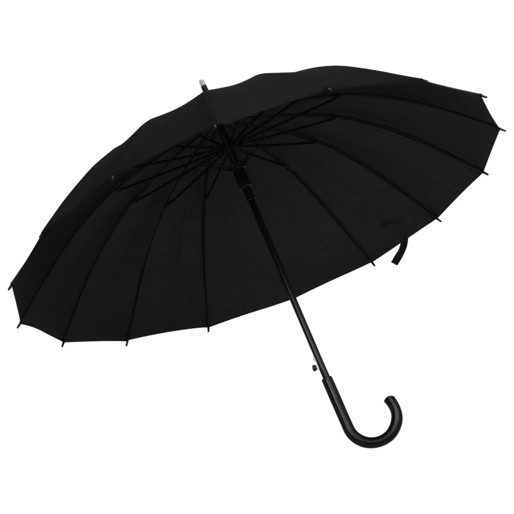 vidaXL Paraplu automatisch 120 cm zwart - Aashly