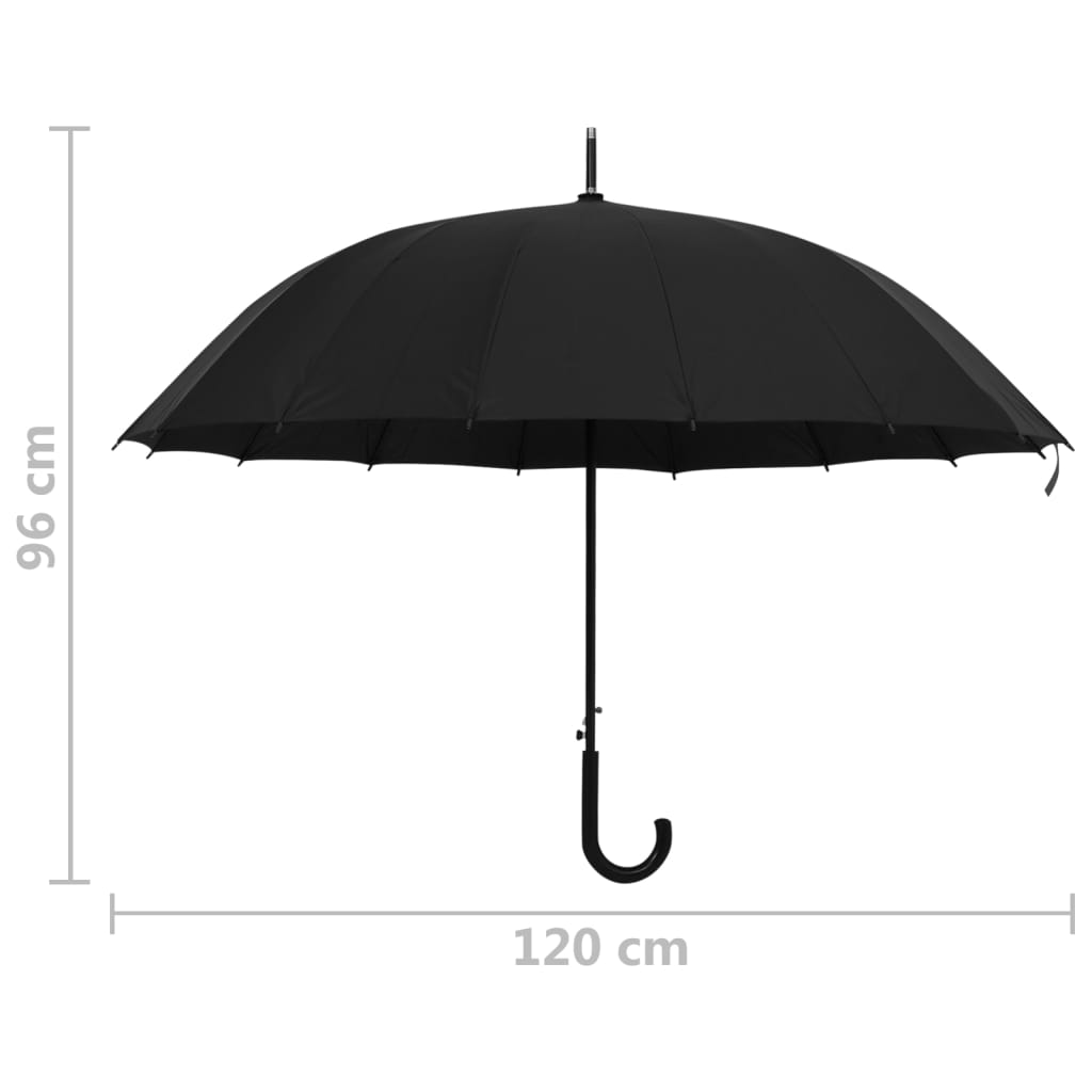 vidaXL Paraplu automatisch 120 cm zwart - Aashly