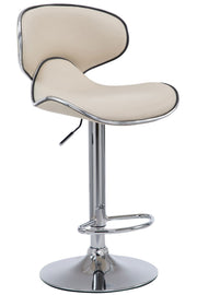 Barkruk Las Vegas Kunstleer creme,chroom creme