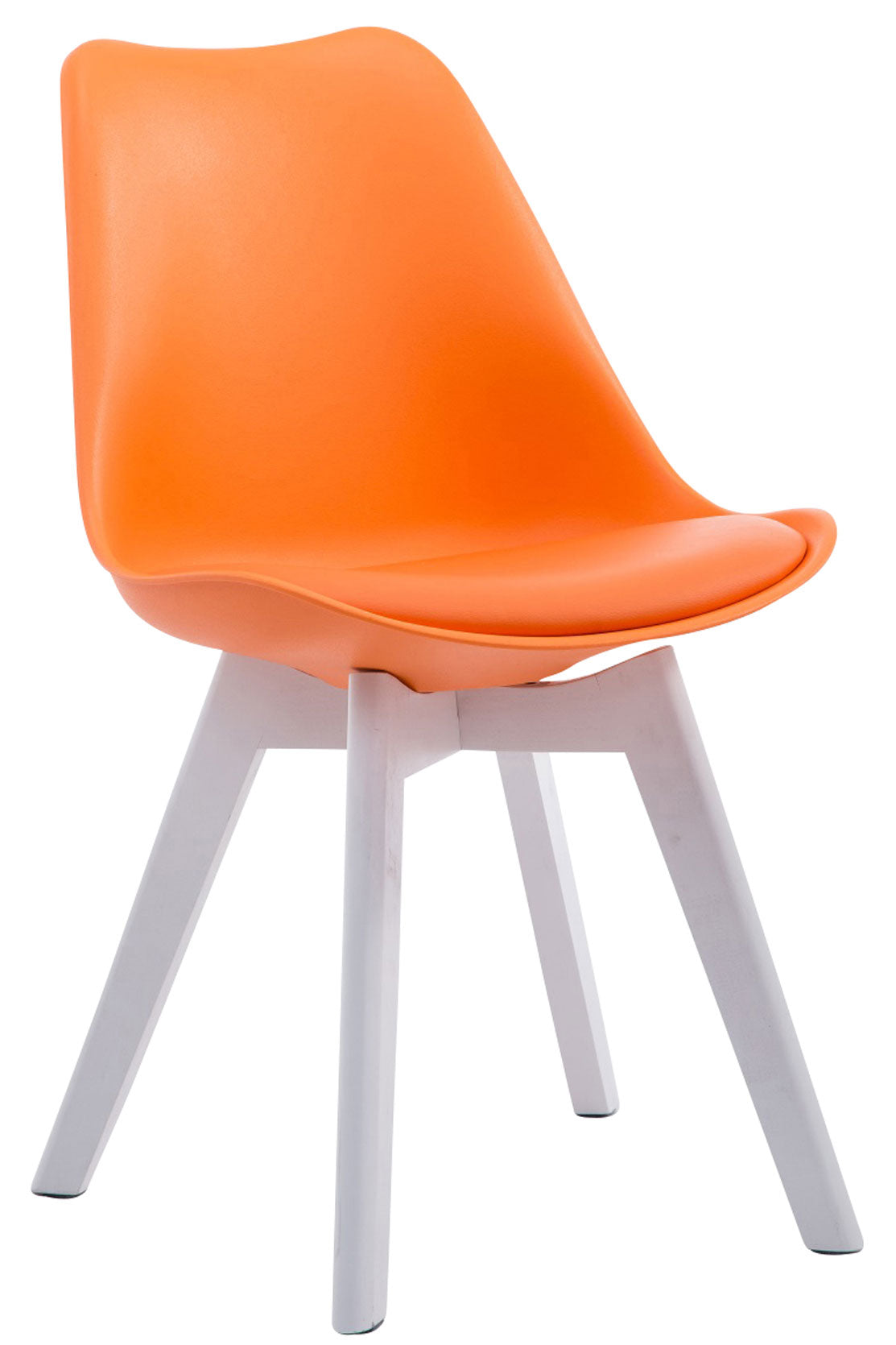 Eetkamerstoel Borneo V2 Kunstleer oranje,wit orange