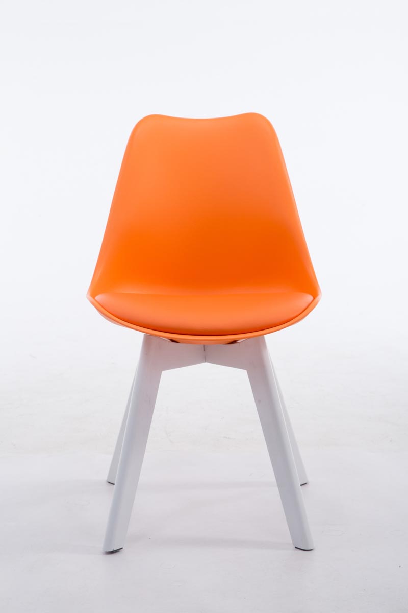 Eetkamerstoel Borneo V2 Kunstleer oranje,wit orange
