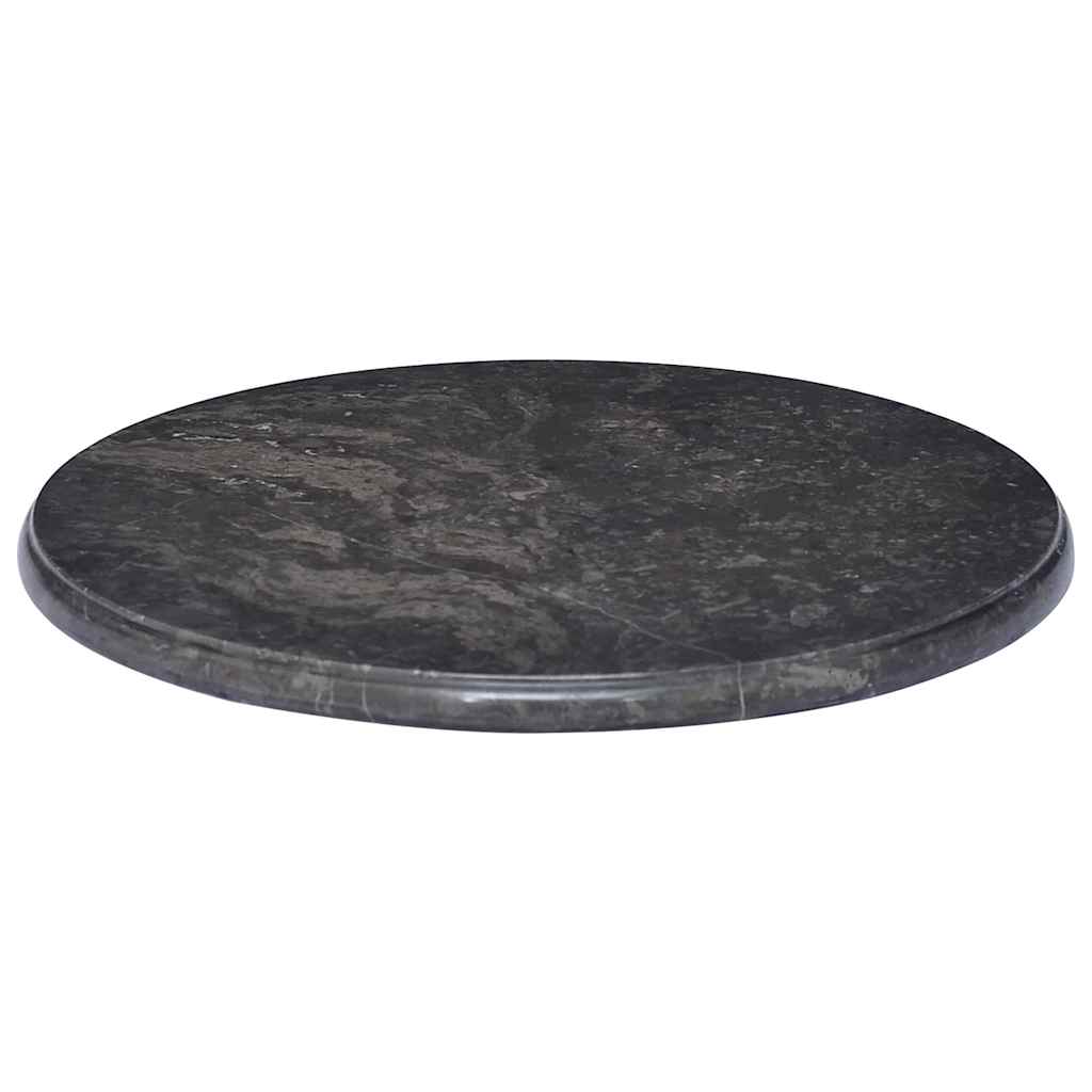 vidaXL Tafelblad Ø50x2,5 cm marmer zwart - Aashly